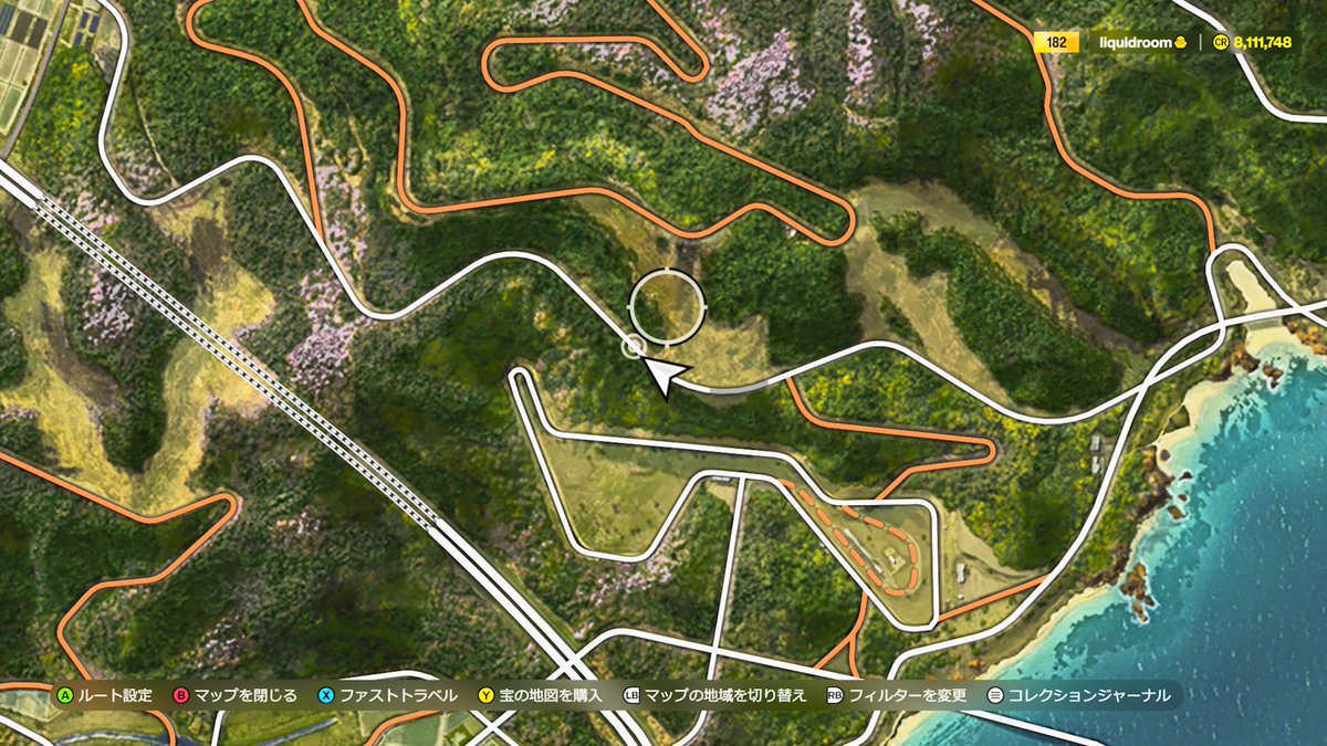 ラスト2ヶ所終わった。オレンジの点線ばっかり探してたけど結局舗装路