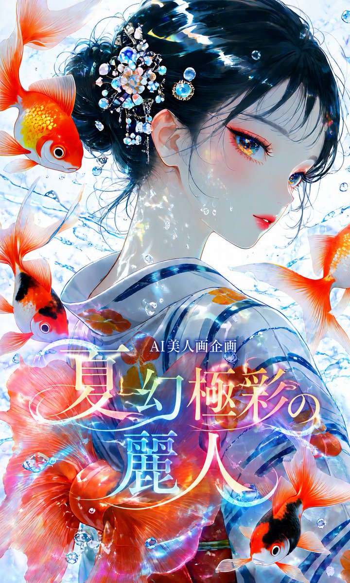yojimimi's tweet photo. 🌻AI美人画企画 -夏幻極彩の麗人-✨
テーマは「美人×夏モチーフ×極彩色」
あなたが思う“夏の美人”を描いてみませんか？

開催期間 7/3 00:00～7/4 23:59
タグは #夏幻極彩の麗人

参加される方は必ず2枚目の画像とALTをご確認ください
ご参加を心よりお待ちしております https://t.co/8dHUedg86V