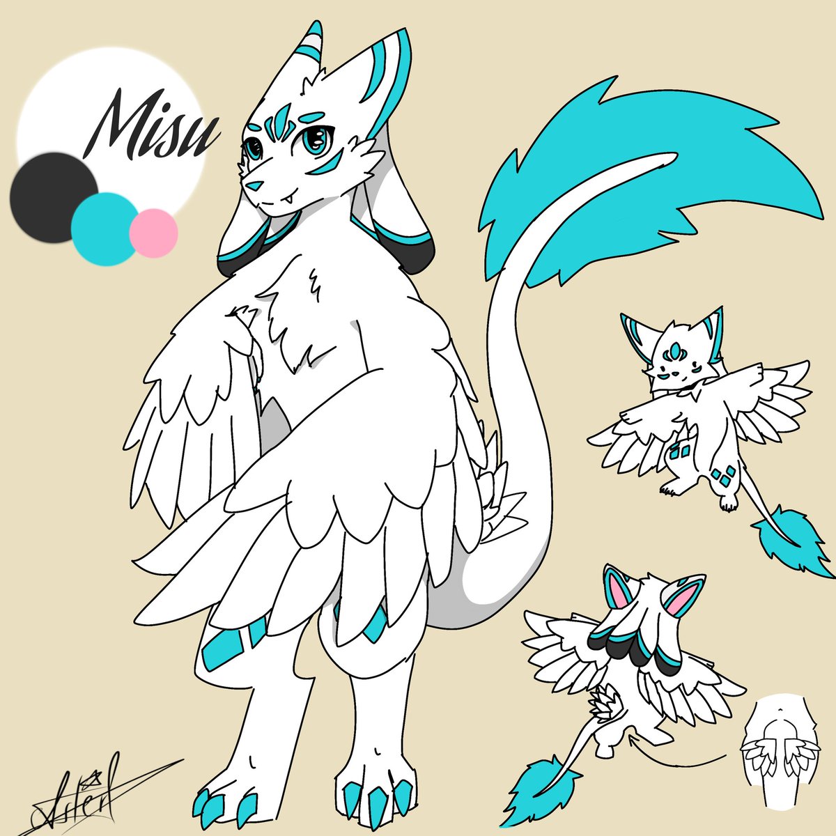 AsterMisu's tweet photo. @ArtzbyJasica At first it was avali, After that, I decided to make her a hybrid of a dragon and an avali, but in the end there was little left of the avali and she is a feathered dragon. https://t.co/fM3TojwISg