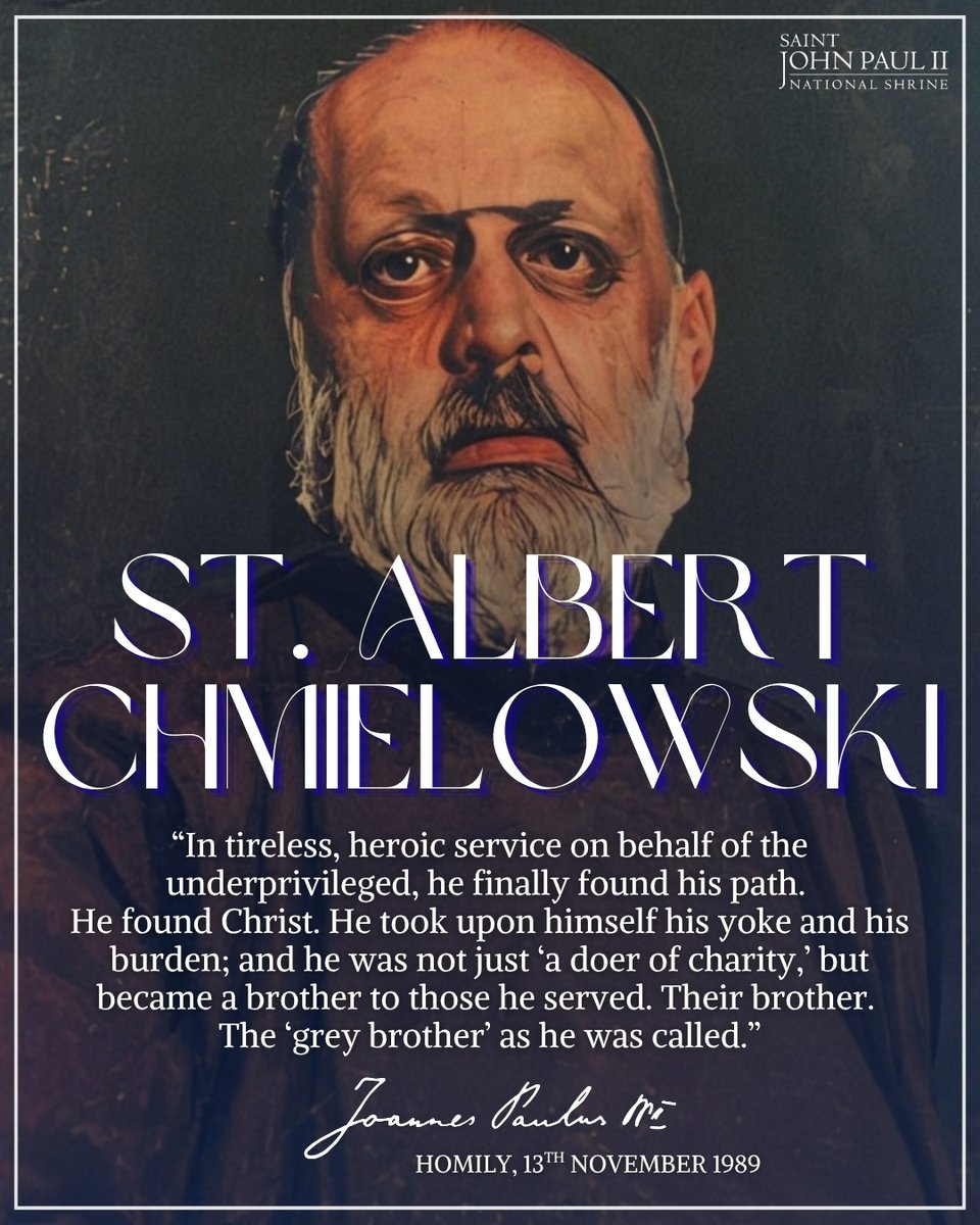 JP2Shrine's tweet photo. Happy feast day of St. Albert Chmielowski!
“‘One must give one's soul’: this seems to have been the guiding principle of Adam Chmielowski's life.” - JPII, 11/13/89
Image: Saint Albert Chmielowski, colorized (wiki commons: public domain)
#StAlbertChmielowski #JohnPaulII https://t.co/GKu0cjRq1X