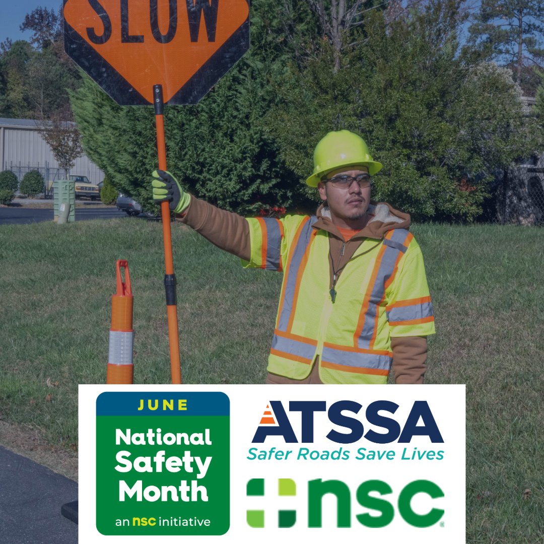 ATSSAHQ's tweet photo. 🦺 June is National Safety Month 🦺

Joining @NSCsafety, #ATSSA proudly recognizes National Safety Month and honors the dedicated professionals who keep America's roadways safe day in and day out. From transportation workers and roadway crews to safety leaders and traffic control teams, your commitment protects millions of drivers, passengers, and communities across the country.

Let’s continue to raise awareness, promote best practices, and prioritize safety in every work zone and every mile of roadway.

🦺 Thank you for all you do. Safety starts with all of us. 🦺
#NationalSafetyMonth #WorkZoneSafety #RoadwaySafety #SafetyFirst