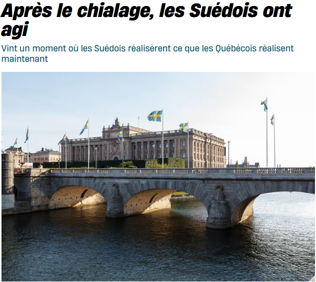 iedm_montreal's tweet photo. La Suède avait le même problème que le Québec, un État trop lourd, trop coûteux et qui avait de la misère à livrer les services à sa population. Plutôt que de continuer vers un gouffre financier, la Suède a donné un véritable coup de barre en réduisant la taille de l’État et les impôts et en augmentant la place du privé dans la livraison des services publics. Le résultat : une croissance économique projetée d’ici 2030 équivalente à celle des États-Unis. Le Québec devrait s’en inspirer. #polqc #assnat 

https://t.co/o0JaOnGcnL