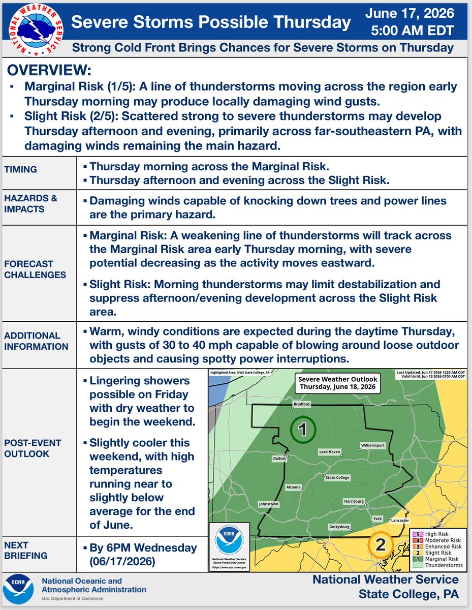 ColumbiaCoEMA's tweet photo. National Weather Service Briefing: https://t.co/vwLJ06OXhL