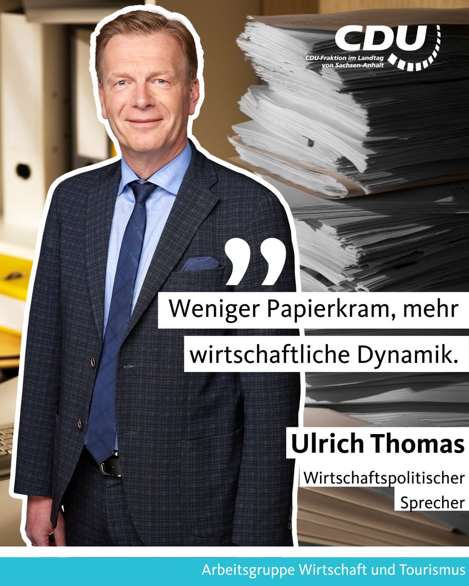 cdufraktion_LSA's tweet photo. Kosten der Bürokratie lähmen wirtschaftliche Entwicklung in Sachsen-Anhalt. Laut unseres wirtschaftspolitischen Sprechers muss die Politik alles daransetzen, bürokratische Hürden schneller abzubauen. Bürokratiemelder: https://t.co/Wu0ZmzMWBU
PM: https://t.co/Idqb5dFeM9
@ulithomas https://t.co/ectsSOn0M5