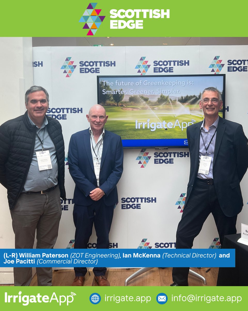 irrigateapp's tweet photo. We put our pitching game to the test last Thursday for the final round of #EDGE27 - a real chance to share what we’re building at Irrigate App Ltd. Now… we wait. Looking forward to the awards dinner this Friday to see where the final putt lands 🤞
@ScottishEDGE
@ZotEngineering https://t.co/y6UFIN0Y5Y