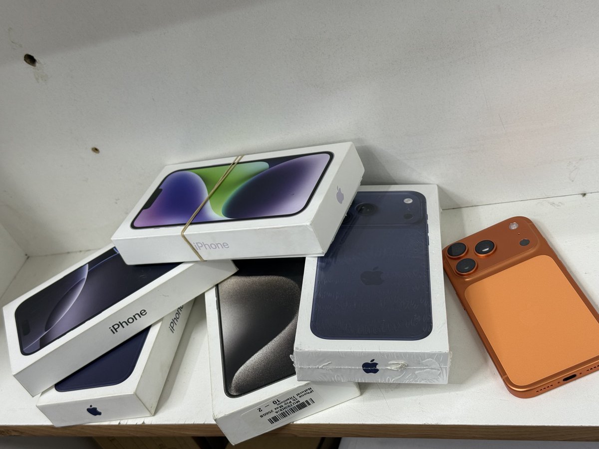 TheGeneralDekok's tweet photo. Stock in iPhone 17 Pro Max New in Blue and Silver. 17 Pro 256GB open box #AdaptingToTech https://t.co/eBstQdeBhM