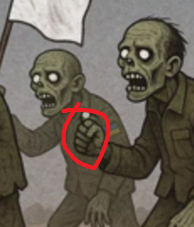 KarlAshnikov33's tweet photo. @AlexPeter21 @KarolusMaximus @Alina_Lipp_X Man sieht gleich daß es ein KI-Fake ist, weil Zombies keine 6 Finger haben! https://t.co/JMOcJDQHdt