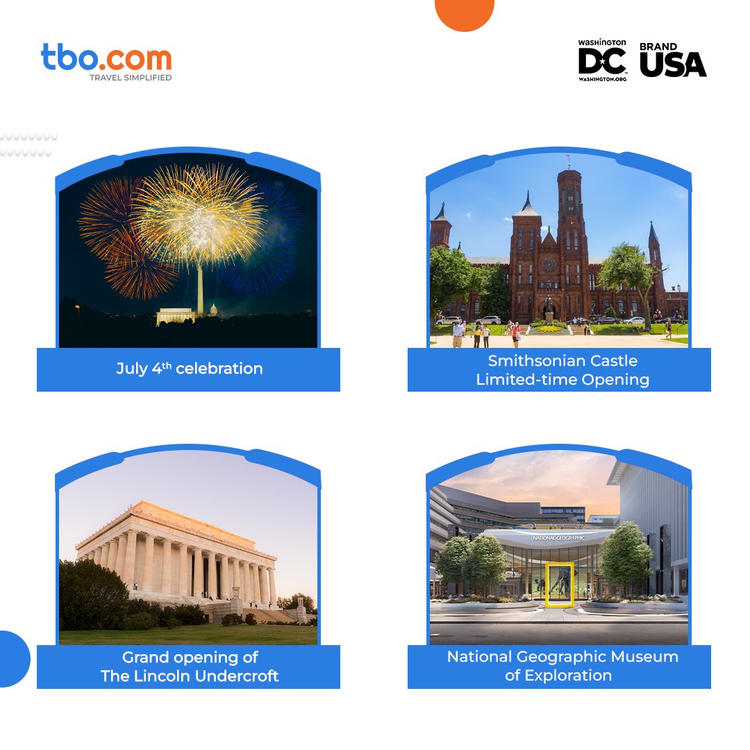 TBO_INDIA's tweet photo. Think iconic July 4th fireworks, exciting new museum openings, legendary landmarks, and experiences families will talk about long after the trip ends.
And what’s more?

Exceptional hotel deals make 2026 the perfect time to book Washington, DC.
https://t.co/mSIvip9Vbe https://t.co/4ccd4WFgR6