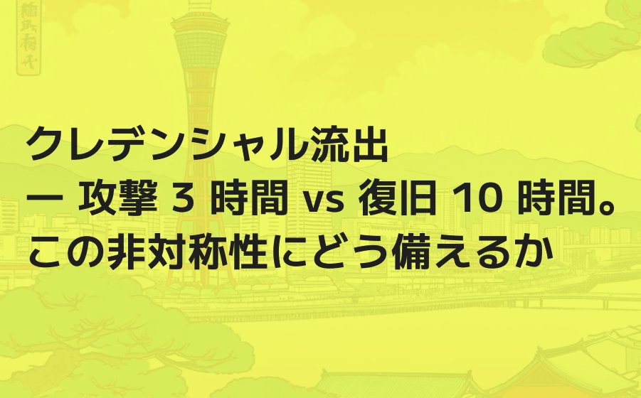 kazzpapa3's tweet photo. AWS Summit Japan 2026 の初日 6/25(木) の 14:30-15:00 で Builder Community Lounge で「クレデンシャル流出 ― 攻撃 3 時間 vs 復旧 10 時間。この非対称性にどう備えるか」と題してチョークトーク登壇します

アクセスキー撲滅をめざしてワイワイしましょう

セッション登録不要です！
#AWS https://t.co/IjgQy29f5p