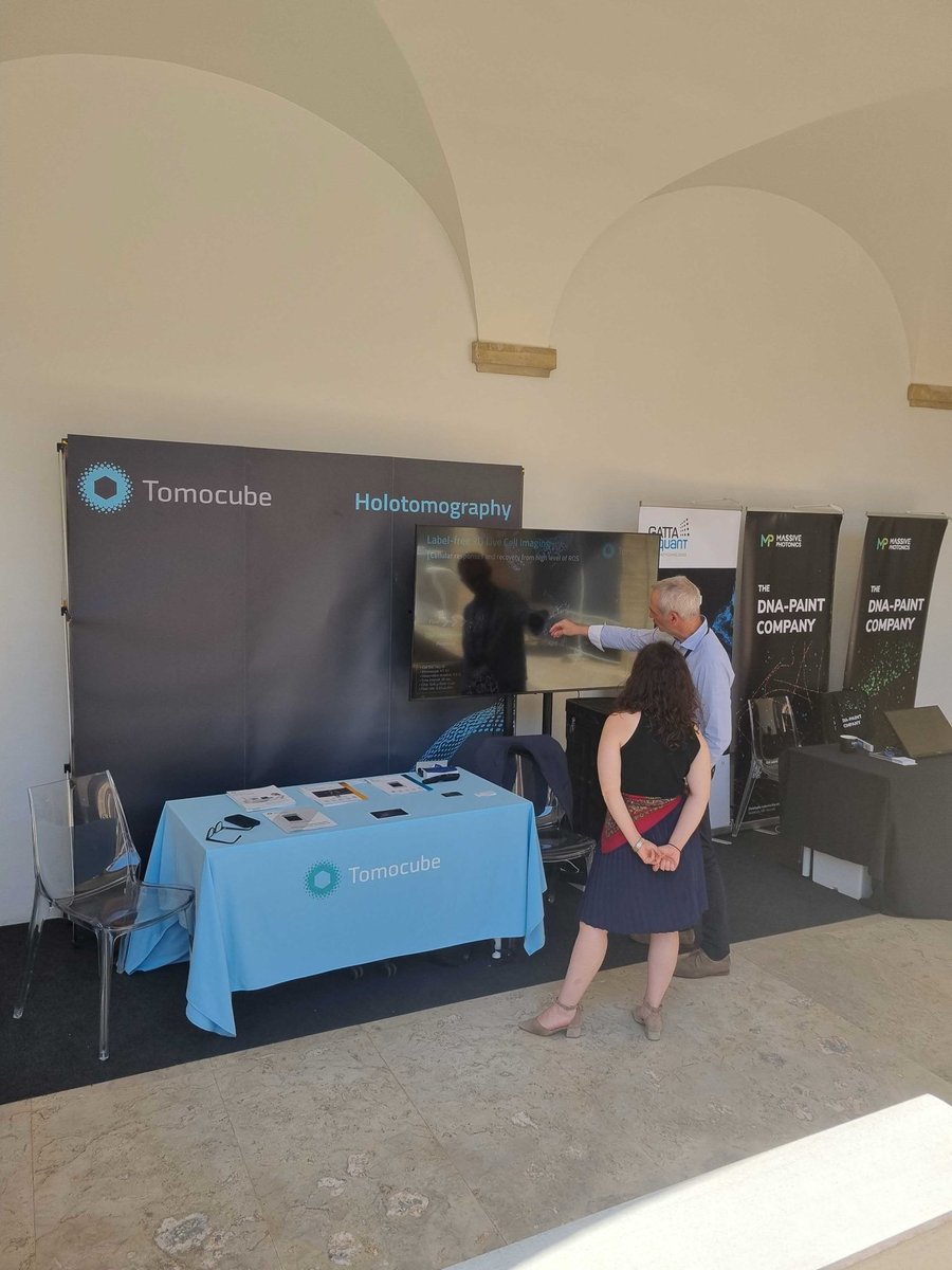 Tomocubeinc's tweet photo. Posting from #ELMI 2026 in Coimbra.
Our booth has been busy with conversations about imaging live cells over extended timeframes without staining. We're also running workshops throughout the meeting, Booth 53 — or better, join our workshop.
#ELMI2026 #LiveCellImaging #Tomocube https://t.co/9GmYDDygov