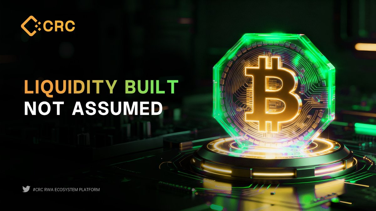 CRC_Global's tweet photo. Liquidity isn't created by promises.

It's built through infrastructure.

As real-world assets move on-chain, sustainable liquidity comes from transparent markets, efficient trading mechanisms, and seamless capital connectivity—not assumptions.

CRC is building the infrastructure that enables assets, capital, and opportunities to move freely across global markets.

Liquidity built. Growth unlocked.

#CRC #RWA #Tokenization #Web3