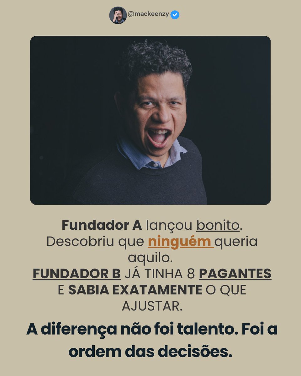 Mackeenzy's tweet photo. A maioria dos fundadores confunde progresso com polimento.
Com qual tipo de fundador você gostaria de lidar hoje?

#pitchperfeito #mvp #empreendedorismo #startups #edsonmackeenzy https://t.co/sl4RKILNRl
