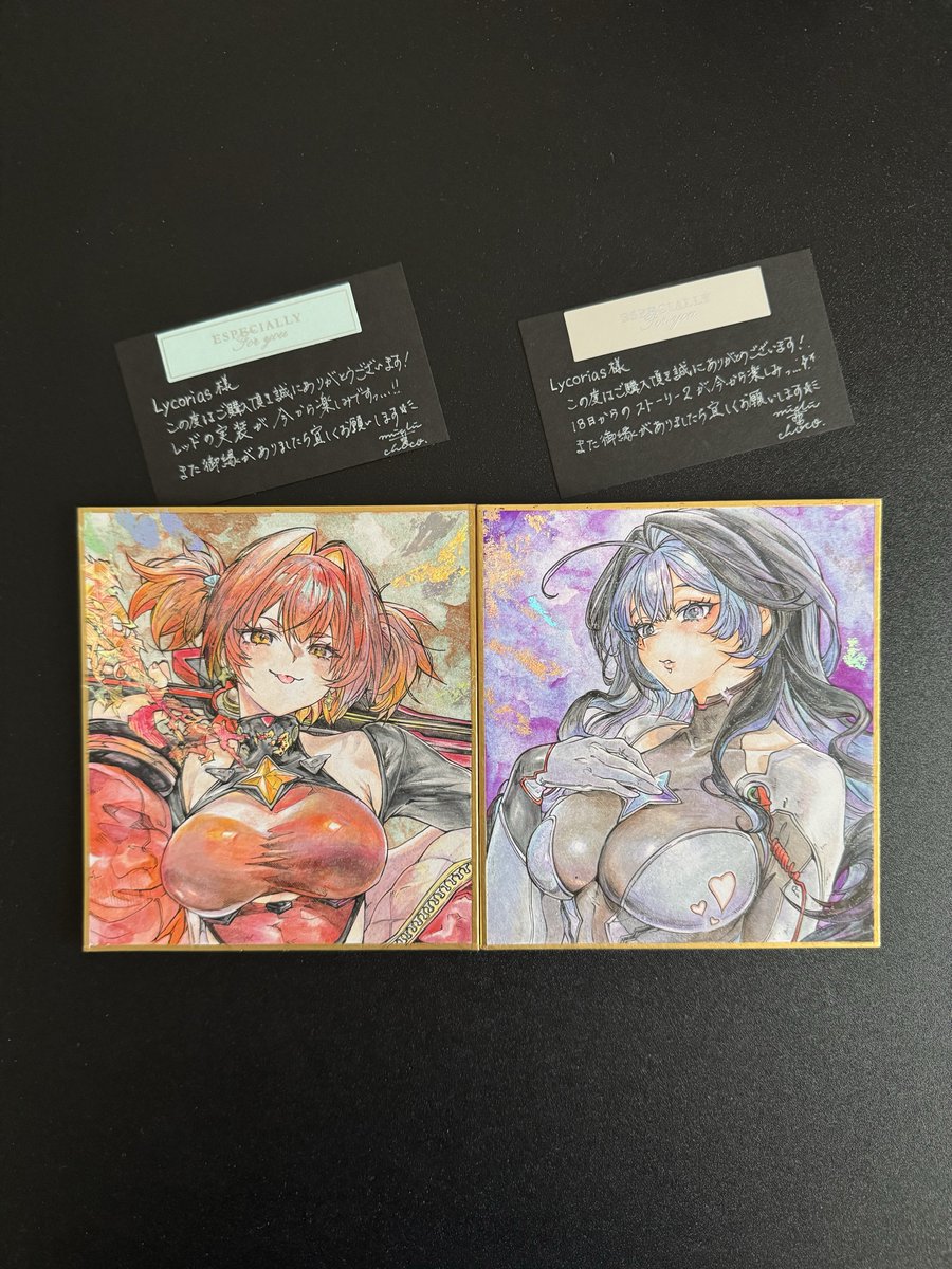 道草ちょこ様のアークレンジャー・ブルーの色紙届きました！ラフを見た