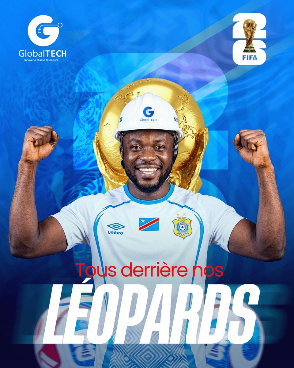 PatientDerrick's tweet photo. L'énergie du succès, la passion du terrain ! 🐆🇨🇩

Parce que l'innovation et la performance se célèbrent aussi dans le sport, l'équipe de GlobalTECH affiche fièrement ses couleurs.

Tous derrière nos Léopards pour ce grand rendez-vous ! https://t.co/uIDNv7JHxp