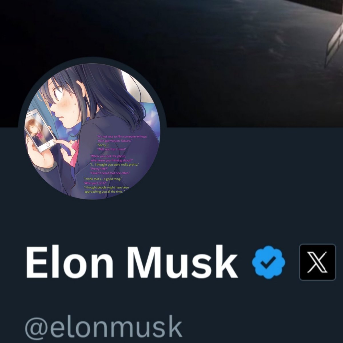 Ag0nent's tweet photo. Matching pfps with Elon Musk! 🥰♥️ #pfps #ElonMusk #Yuri https://t.co/GeBN5x2pz1