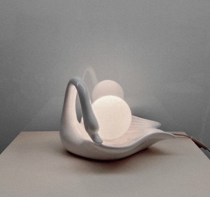 rosierpearl's tweet photo. swan lamp https://t.co/Za32Venizm
