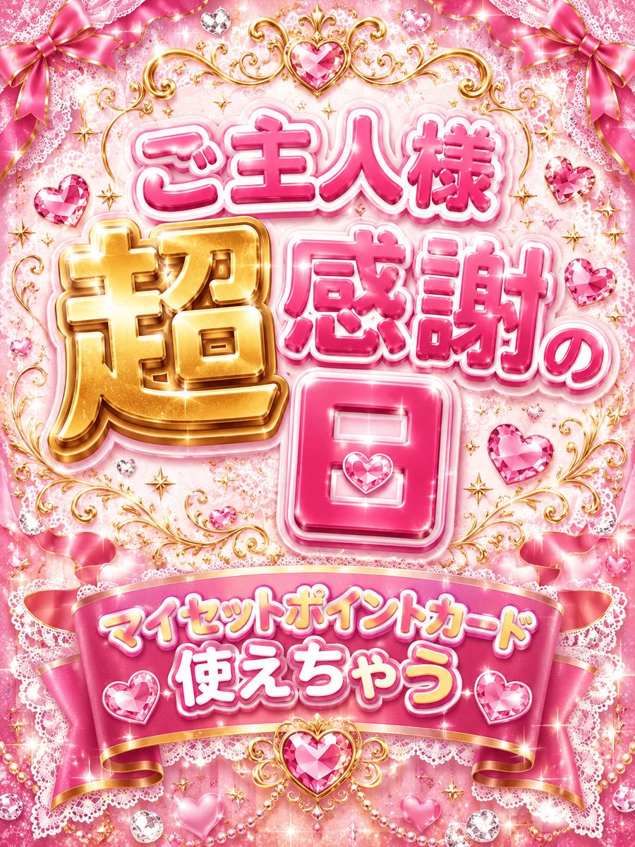 wataoshi_akiba_'s tweet photo. 💗#ワタオシ💗

📣イベント告知📣

👑ご主人様 超感謝の日👑
開催日 7/1（水）

【マイセットポイントカード使用OK】🎀✨

「貯めてたポイントを使いたい！」
そんなご主人様にぴったりな超お得DAYです💖

#秋葉原 #コンカフェ 
#秋葉原コンカフェ
#コンカフェ行くならキミカノグループ https://t.co/A5kcdJeLbD
