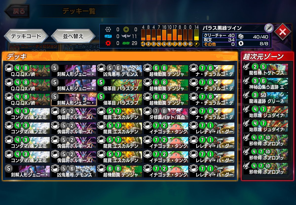 M18_Hell_Cat's tweet photo. #デュエプレ
ADマスター達成‼︎使用デッキは流行りのパラス入り黒緑ツインインパクトで5連勝と4連勝2回でサクサク
とにかくデッキが強かったがそれ故と言うべきか滅茶苦茶ミラーと当たりまくった
パラス2枚体制のおかげで相手はパラス引けずこちらは引けた状況がかなりあったので正解だったんだと思う https://t.co/Ap8Ixd7fkZ