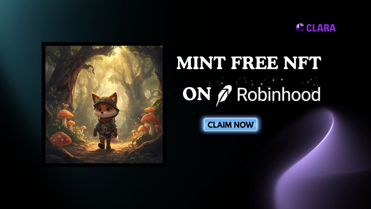 clarachainxyz's tweet photo. Free Mint NFT on Robinhood Testnet 

🔗ROBIN CAT: https://t.co/66AEb9gv8m

RT &amp; Paste Your Wallet Address Below 🎁 https://t.co/MOeZsLQJzz