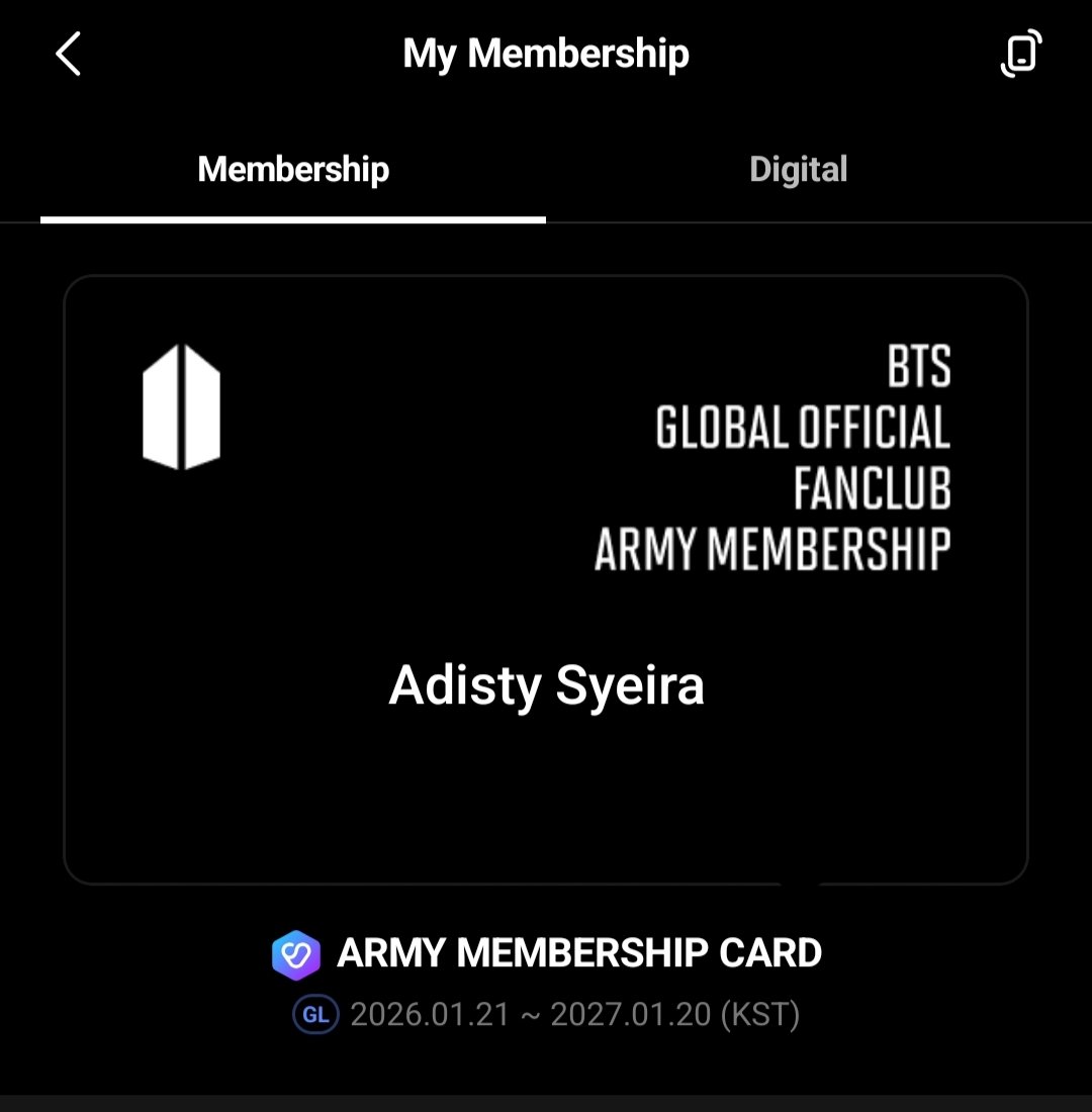 ftkhaaa_'s tweet photo. Halo ARMY! Aku mau rent membership ku barangkali ada yang minat buat war presale tgl 19 nanti. Belum kepake karna tahun ini ternyata belum bisa nonton🥹 
Yuk yang mau bisa langsung DM aku yaw!
150k &amp; masih bisa buat 4 tix nihhh, mungkin bisa buat 2 orang 
#ArmybantuArmy https://t.co/EMPWKtcvOt