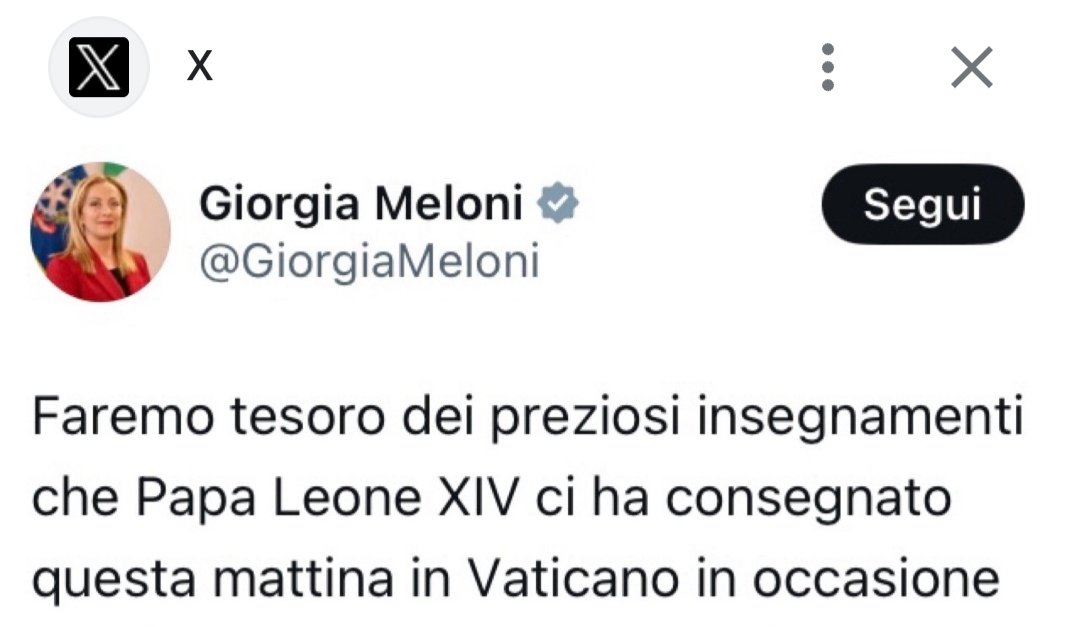 EBamusement's tweet photo. @GiorgiaMeloni Lei, la madre, donna cristiana diceva che ascoltava il Papa ⬇️ E il Papa ne ha anche per l'Italia⬇️ https://t.co/jbZBztARoY