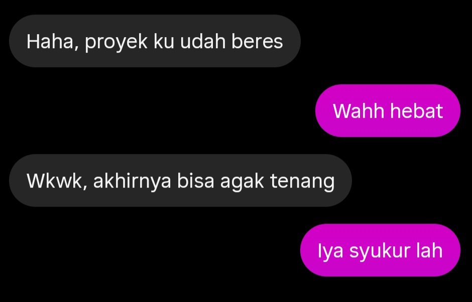 Dindaa09_'s tweet photo. Walau cuma kasih tau kalo proyeknya udh selesai, ku turut seneng karena dia udh susah payah kemarin😉 https://t.co/mqQSHpTX1q