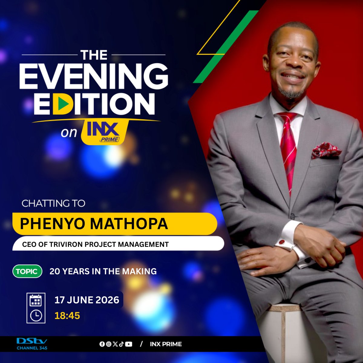 InxPrime's tweet photo. Coming up tonight on The Evening Edition on INX

Thulisile Mgidi, General Manager at No-Valo Learning Centre, joins us to discuss asking for a raise at work, from knowing your value to approaching the conversation with confidence and professionalism. We’re also joined by Phenyo Mathopa, CEO of Triviron Project Management, who reflects on a journey 20 years in the making, sharing lessons in leadership, perseverance, and business growth.

Don't miss The Evening Edition every weekday from 5:30 - 7:30pm only on INX Prime DSTV Channel 345.

#TheEveningEdition #INXPrime #CareerGrowth #SalaryNegotiation #WorkplaceSuccess #Entrepreneurship #Leadership #BusinessGrowth #ProfessionalDevelopment