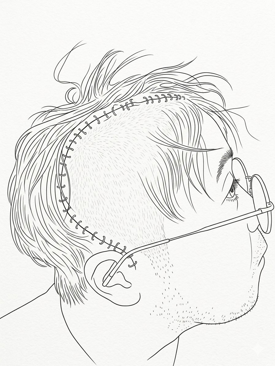 yonda_JOQR's tweet photo. ＡＩによるイラスト化、便利だなぁ。自分の手術跡の写真は、やっぱりSNSに載せたり、LINEで送るにはエグすぎる。
でもシンプルな絵にしてもらえば、状態がわかりやすい。 https://t.co/3ORhBkbgFI