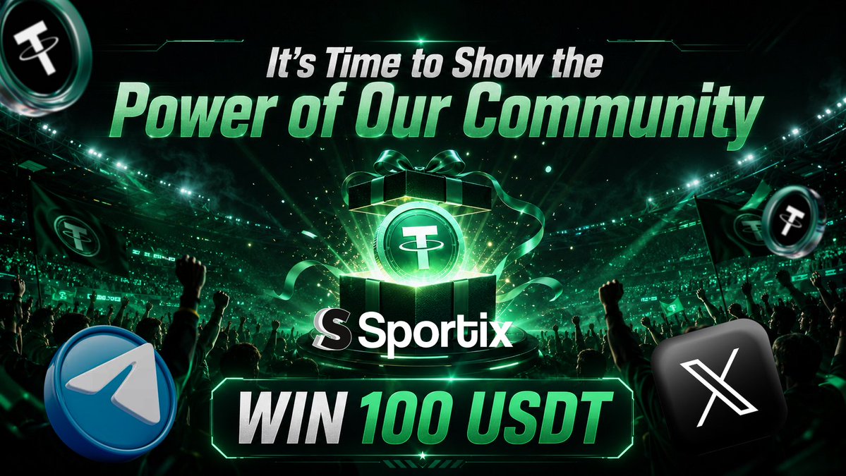 SportixAI's tweet photo. https://t.co/3UQjfCpGyR Community Challenge ⚽️

100 USDT for 1 lucky community member.

Here’s how to enter:

✅ Like, comment, and repost our 3 latest posts today
Post 1:https://t.co/gUL46IBH5X
Post 2:https://t.co/LFpPrIVBXO
Post 3:https://t.co/1U7QmloPzI

✅ Tag 5 friends under our Product Feature post
Product Feature Post:https://t.co/1U7QmloPzI

✅ Reply under this post with proof that you are a https://t.co/3UQjfCpGyR community member

That’s it.

Complete all steps and you’ll be entered into the 100 USDT draw.

Winner will be selected from the comments 24 hours after this post goes live.

Let’s see who’s really active in the community 🔥

#SportixAI #FootballAI #WorldCup2026