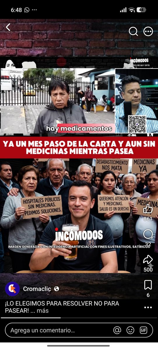 malorena_s's tweet photo. @ElenaDeQuito Mientras la gente mu3r3 sin medicamentos en los hospitales https://t.co/soLxK6U8gn