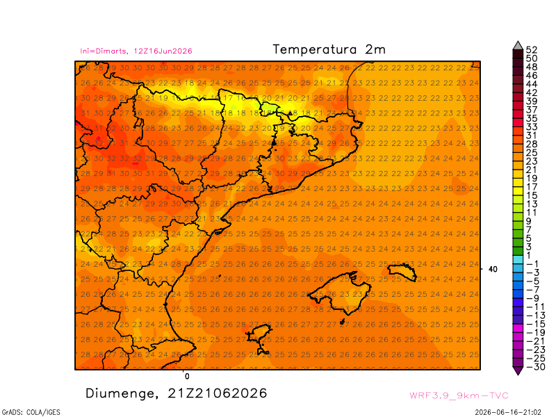 mauri_francesc's tweet photo. Onada de calor per St Joan!
@meteocat publica PREAVÍS per onada de calor (valors molt superiors als normals 3 o més dies) entre diumenge 17 i dimecres 24.
Mapa diumenge 17 h (entre 35 i 40ºC gran part interior).
Mapa  23 h (entre 25 i 30ºC gran part país)
@3CatInfoelTemps https://t.co/pfj0XkdP1K