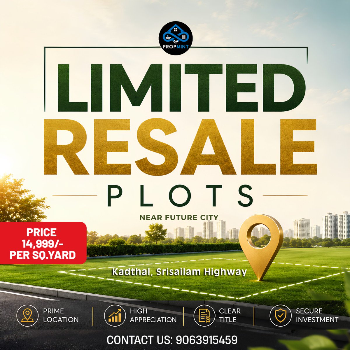 propmint75807's tweet photo. Follow for More Updates:https://t.co/BkBnwUMedv
Limited Resale Plots Available NEAR FUTURE CITY
📍 Kadthal, Srisailam Highway
✅ DTCP &amp; RERA Approved
📞 Investment Advice:9063915459
💬 WhatsApp:https://t.co/Om2Zg1DRSx
#propmintreality #PrimeResalePlots #Kadthal #SrisailamHighway https://t.co/MOs4vNpQgh