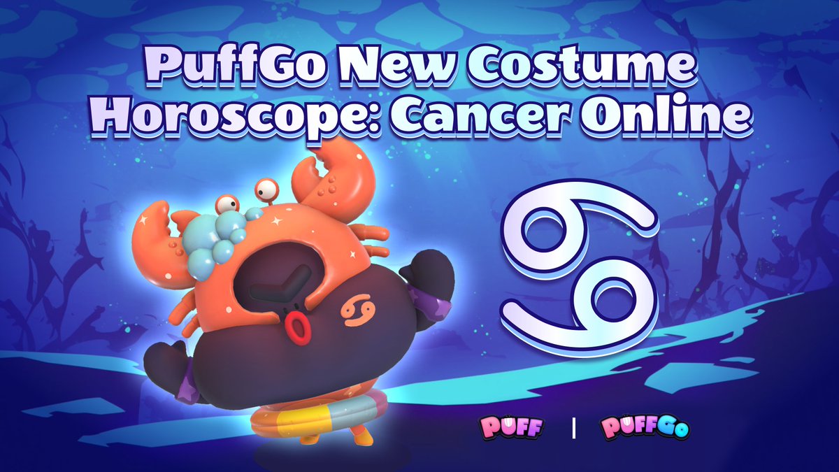 Puffverse's tweet photo. The Cancer season is here, along w/ the Horoscope: Cancer costume in the #PuffGo Wheel - Horo My Scope โ๏ธ
โฐ 11:59 UTC, July 22
๐ 1 free chance/day
๐ Cast & merge for Astro Stars (Lv.5) to redeem horoscope-themed & more fashionable suits
Let your style align w/ the stars โจ https://t.co/k3dlltteVk