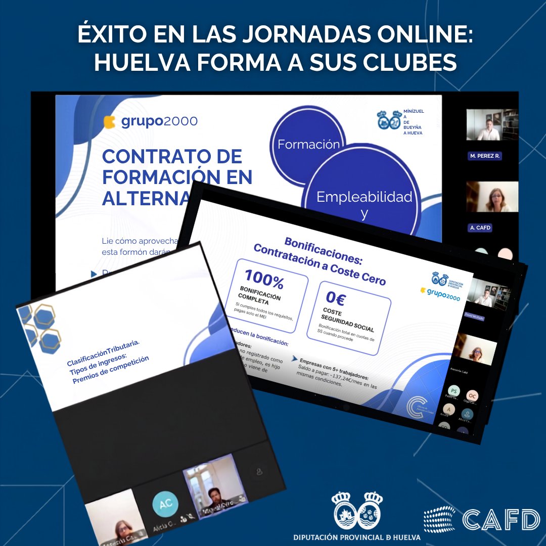 Cafdsocial's tweet photo. 📚 Ayer celebramos las dos primeras jornadas formativas online del programa Huelva Forma a sus Clubes, una iniciativa impulsada gracias al convenio de colaboración entre la CAFD y la Diputación de Huelva. https://t.co/beWQmjdRLh