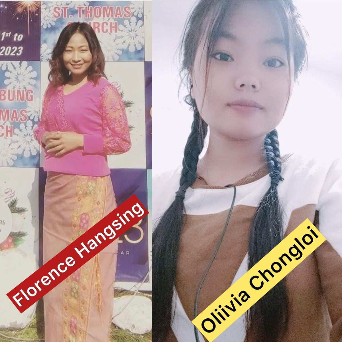 Kamginthan40473's tweet photo. JUSTICE FOR FLORENCE HANGSING AND OLIVIA CHONGLOI

The tragic deaths of Florence Hangsing and Olivia Chongloi remain a painful wound in the hearts of the Kuki community. We remember them today and extend our deepest condolences to their families, relatives, and loved ones.

For the Kuki community, this case represents not only the loss of two young women but also an ongoing call for truth, justice, and accountability. The pain and grief surrounding their deaths continue to be felt by thousands who believe that every victim deserves a fair investigation and every family deserves answers.

Despite repeated appeals from Kuki civil society organisations, community leaders, women's groups, and concerned citizens, many continue to feel that justice has not been fully delivered. We therefore renew our call upon the concerned authorities to ensure a thorough, impartial, and transparent investigation into all aspects of the case and to bring any persons found responsible before the law.

The safety, dignity, and rights of women must never be compromised. Every citizen, regardless of community, ethnicity, or background, deserves equal protection under the Constitution and the rule of law.

We urge the Government of Manipur, the Government of India, law enforcement agencies, human rights institutions, and all concerned authorities to ensure that truth prevails, justice is served, and accountability is not delayed.

The memory of Florence Hangsing and Olivia Chongloi must not be forgotten. Their families deserve answers. Their community deserves justice.

Justice for Florence Hangsing.
Justice for Olivia Chongloi.
Justice delayed is justice denied.

@PMOIndia @HMOIndia @AmitShah @narendramodi @RajBhavManipur @CMManipur @manipur_police @NIA_India @NHRC_India @India_NHRC @ANI @PTI_News @the_hindu @IndianExpress @timesofindia @ndtv @IndiaToday @WIONews @Reuters @BBCWorld @UNHumanRights @UN_Women @UNICEF @ICRC @KirenRijiju @RahulGandhi @himantabiswa @EastMojo @ThePrintIndia