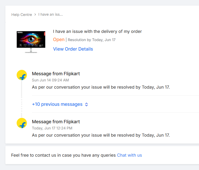 ryeinn_05's tweet photo. @Flipkart  @flipkartsupport  What is the purpose of Flipkart customer support if they cannot resolve a delivery issue when the product is already at the nearest hub for last 4 days and only needs to be delivered? and why do u promise to deliver that same product in 1D if u can't? https://t.co/CdG0UiKEgB