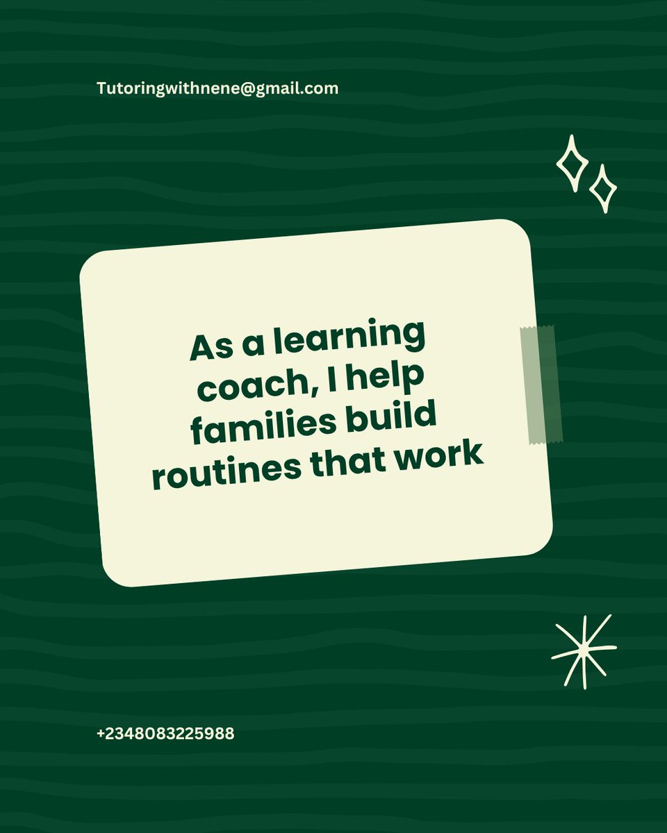 Tutorinwithnene's tweet photo. Children thrive when they have structure. A consistent routine can improve focus, discipline, productivity, and academic performance.
#StudyRoutine #LearningCoach #StudentSuccess #AcademicGrowth #StudySuccess https://t.co/yDV26Rq3Gn