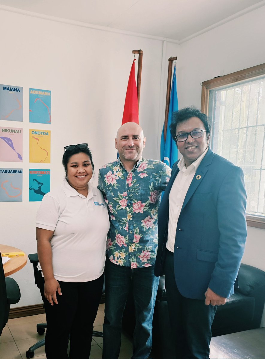 Aktaruddin_UN's tweet photo. Excellent meeting with @nchudeau, Head of @UNICEF Kiribati, on expanding engagements of @UNVolunteers across #Kiribati's islands. We explored how UNVs can support bridge distances, strengthen community engagement, to deliver essential services no matter how remote the islands! https://t.co/dZyQBqWyz3