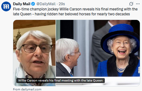 hol40900's tweet photo. Carson reminisces about the Queen's love for her 'babies' while the monarchy sits on billions in untaxed wealth and £86m a year of public cash.

Heartwarming stories don't pay the bills. #AbolishTheMonarchy, tax the rich. 👑🚫 https://t.co/Jk9rvpyqqy