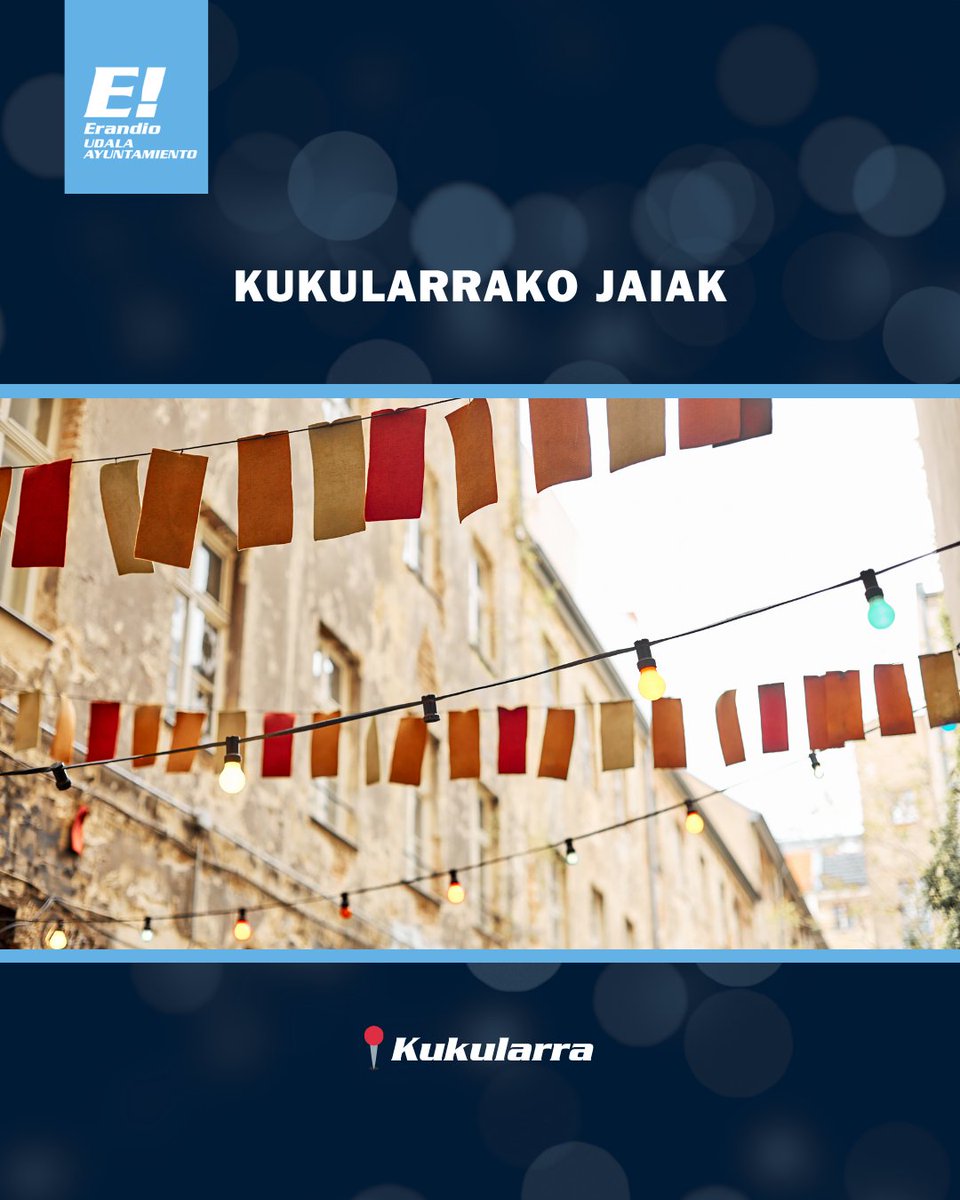 Erandiokoudala's tweet photo. 🎊 Kukularrako jaiak.
🗓 Ekainak 19-20 junio.
📍Kukularra.
➡️ Ekainak 19 junio.
🕖 Desde las 19:00etatik aurrera.
➡️ Ekainak 20 junio.
🕚 Desde las 11:00etatik aurrera.
ℹ️ https://t.co/3dFtEGtQPm
#Erandio #Educatingcities #herrihezitzailea https://t.co/Yb3y0QMXMs