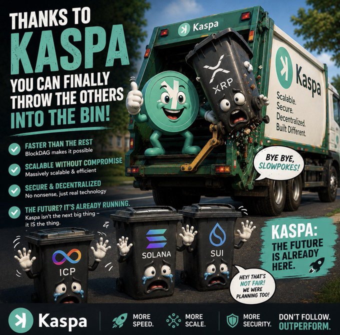 pepekrc20kas's tweet photo. Is it slowcoin refuse day already? 

#Kaspa isn’t just fast — it’s built for speed. While most chains push a few TPS, Kaspa processes blocks every second with near‑instant confirmations. 
$KAS is playing a different game.
Follow us for constant KAS updates ! https://t.co/rCDiL42ECV