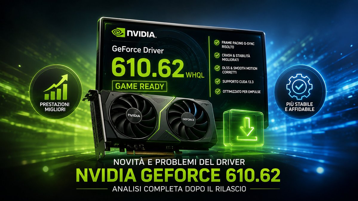 helpdesk32's tweet photo. https://t.co/1e4p19Bu2z Novità e Problemi NVIDIA Driver 610.62: Fix per G-SYNC, Empulse e Stabilità di Gioco https://t.co/O1SGS5kinl