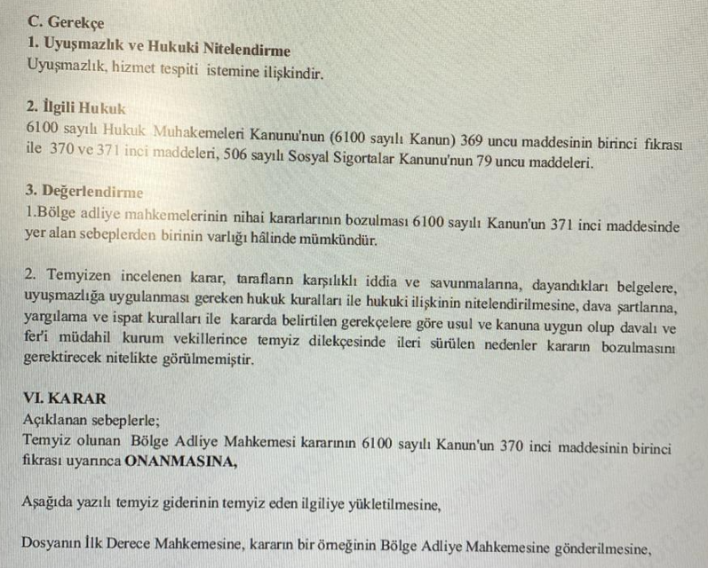 bdemircioglu's tweet photo. 1️⃣2️⃣ Sonuç:

Yargıtay, işveren ve SGK tarafından ileri sürülen temyiz nedenlerini kararın bozulmasını gerektirir nitelikte görmedi.

⚖️ Bölge Adliye Mahkemesi kararının ONANMASINA karar verdi.
YARGITAY İLAMI : 10. HUKUK DAİRESİ : 2023/1840 E - 2023/2195 K.

Karar; İlk Derece Mahkemesi → İstinaf → Yargıtay denetiminden geçerek onanmış oldu.