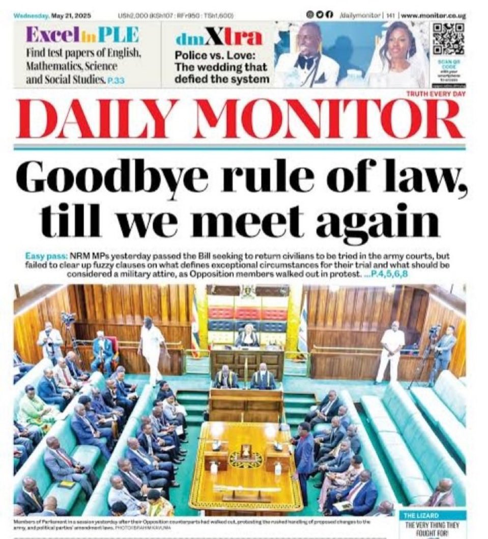 MrBusinge's tweet photo. Daily Monitor, May 21, 2025. https://t.co/Dl7IC7NW7l