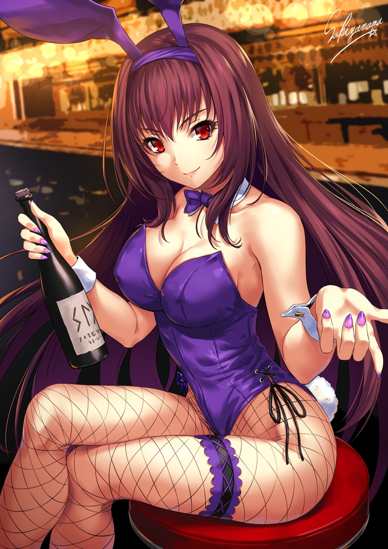 sakiyamamamama's tweet photo. バニーガールスカサハ👯‍♀️🍷
 #FGO https://t.co/YLflBZ8PSA