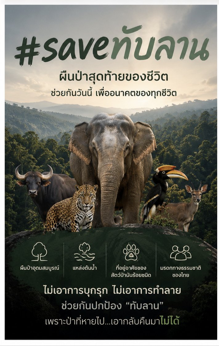 Destiny07N72444's tweet photo. ช่วยกัน ๆ

#saveทับลาน https://t.co/EhIc6rRzCm