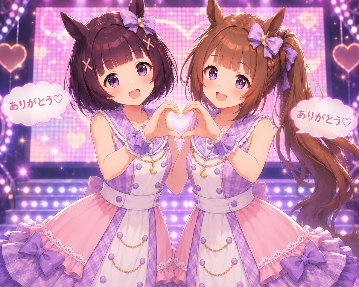 10muya's tweet photo. 衣装お借りしました！ありがとうございます♡
#ウマ娘 #umamusume #AIイラスト #AIart #スイープトウショウ #ニシノフラワー https://t.co/HisorrlrsB