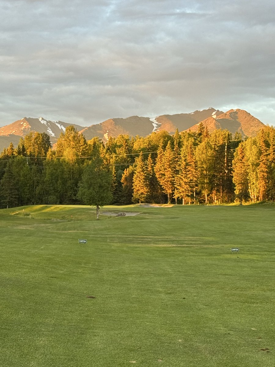SteveMurray570's tweet photo. Just a quick 9 holes at Anchorage Golf Course: 9:40 pm tee time finished straight up at midnight….with 10 zillion mosquitos! 🏌️🦟 https://t.co/IguznAFZtV