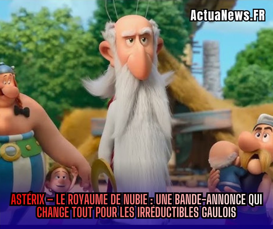 ActuaNewsFr's tweet photo. Astérix revient avec Le Royaume de Nubie 
🧅🔥 Le village rajeunit après une potion ratée et le duo part en mission en Afrique. 
Nouvelle bande-annonce déjà très commentée. 
Vous validez cette nouvelle aventure ? 

🔴https://t.co/Y5QHNYUjcf

#Asterix #Cinema #Animation https://t.co/30puX6oIz1