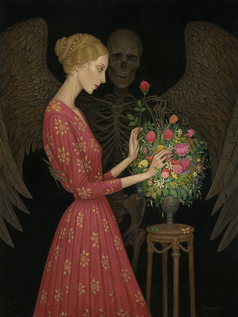 ArtorOtherThing's tweet photo. A Gift of Death (2023, oil on panel) - Kremena Chipilova https://t.co/YaLYYmXXAu